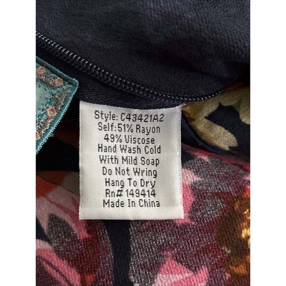 JOHNNY WAS Kimono Rare Reversible Size Small Rayon Viscose Pockets - Picture 15 of 15